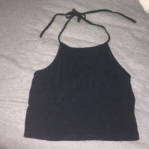 brandy melville black halter crop top